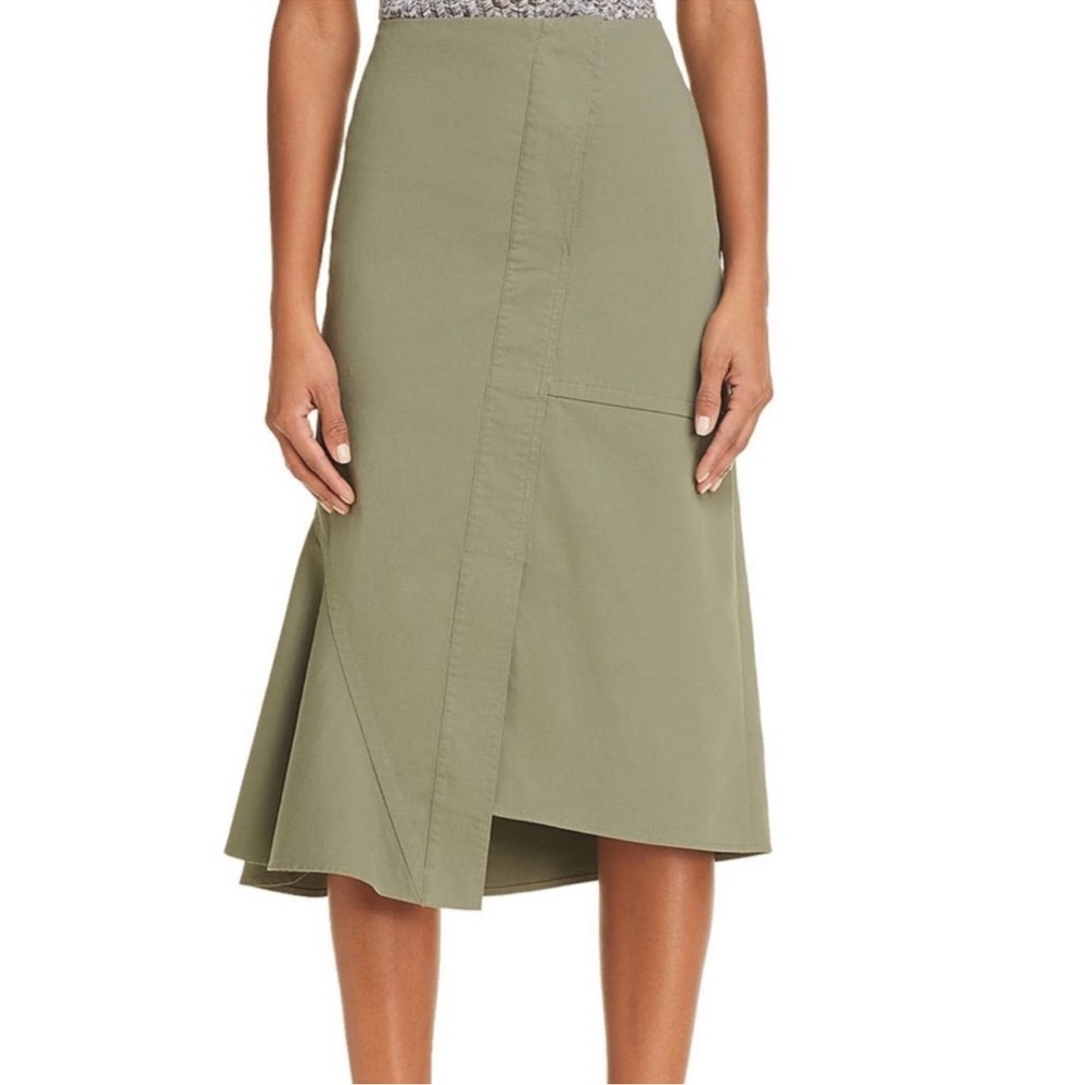 Theory Reconstructed Stretch Twill Midi Skirt Siz… - image 6